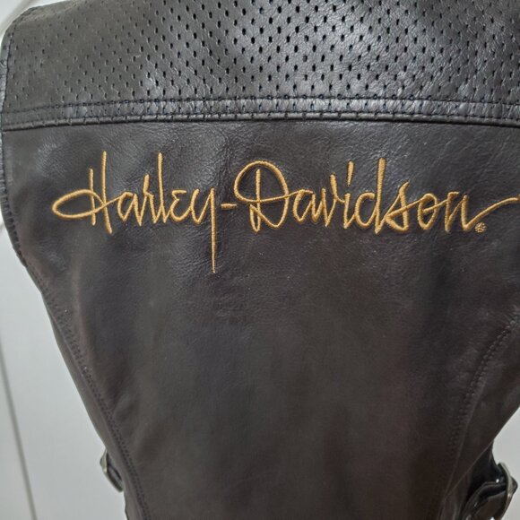 Harley Davidson Womens 115th Anniversary Limited Edition Leather Vest - Picture 6 of 8